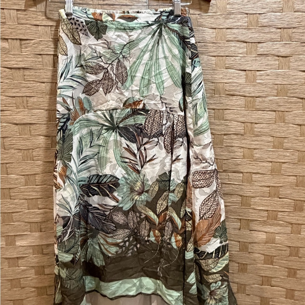 SUPER NATURAL by SECRET MISSION Jacquard Georgette Sandra Skirt Size Small - Picture 2 of 3